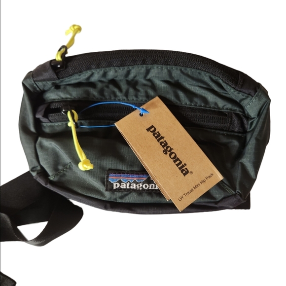 Patagonia Dark Green Waist Bag and Multicolor Bucket Hat Nwt - Picture 2 of 9